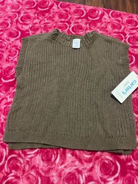 Carter's Brown Ribbed Knit Sleeveless Vest